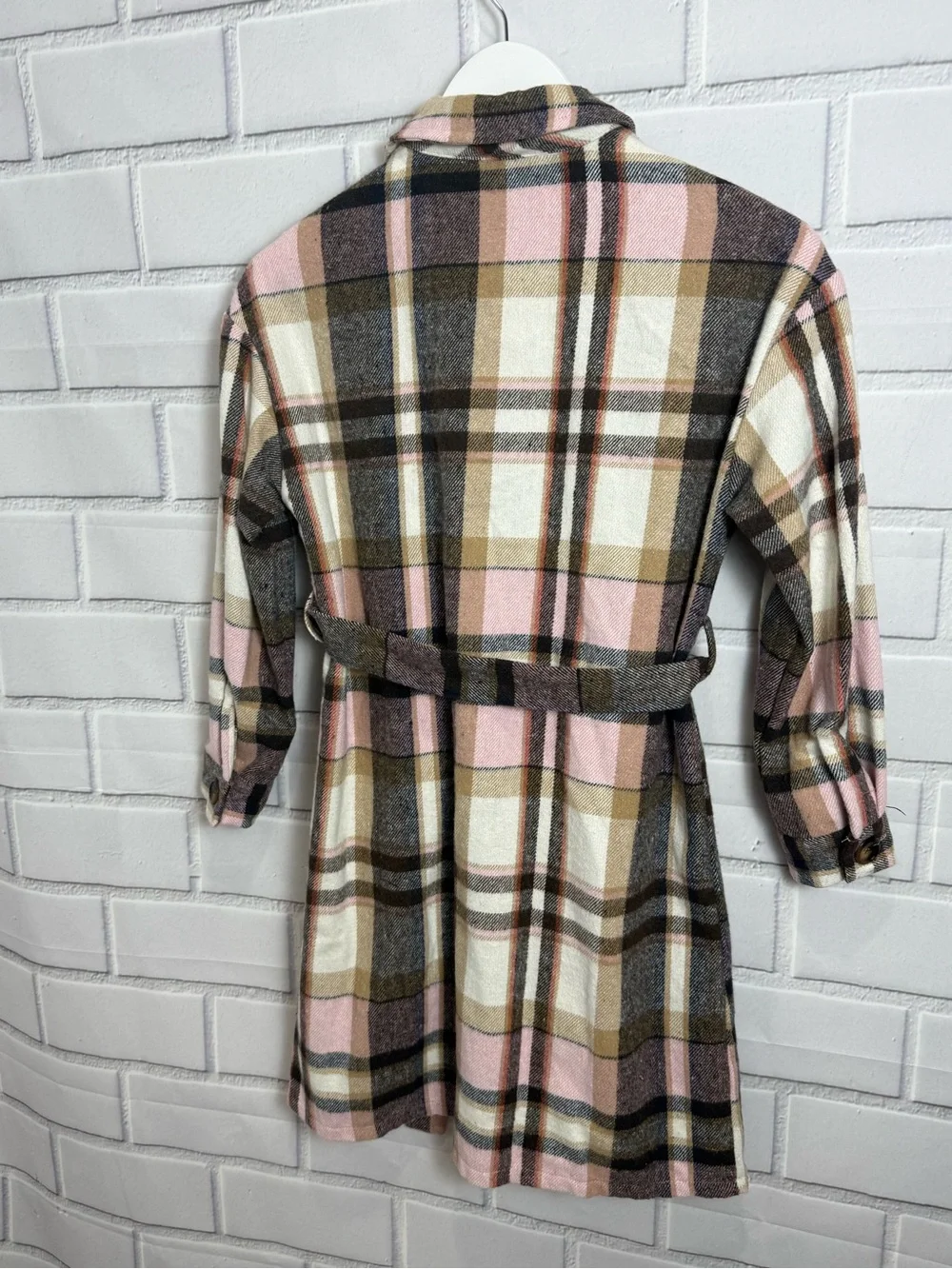 SHEIN Girls Plaid Belted Shirt Dress | Size 10Y | Button Front Long Sleeve